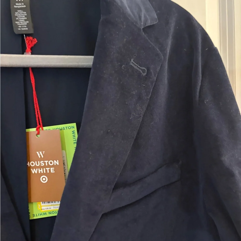 Mens Navy Velvet Blazer - Men's Classic Tailored Jacket NWT